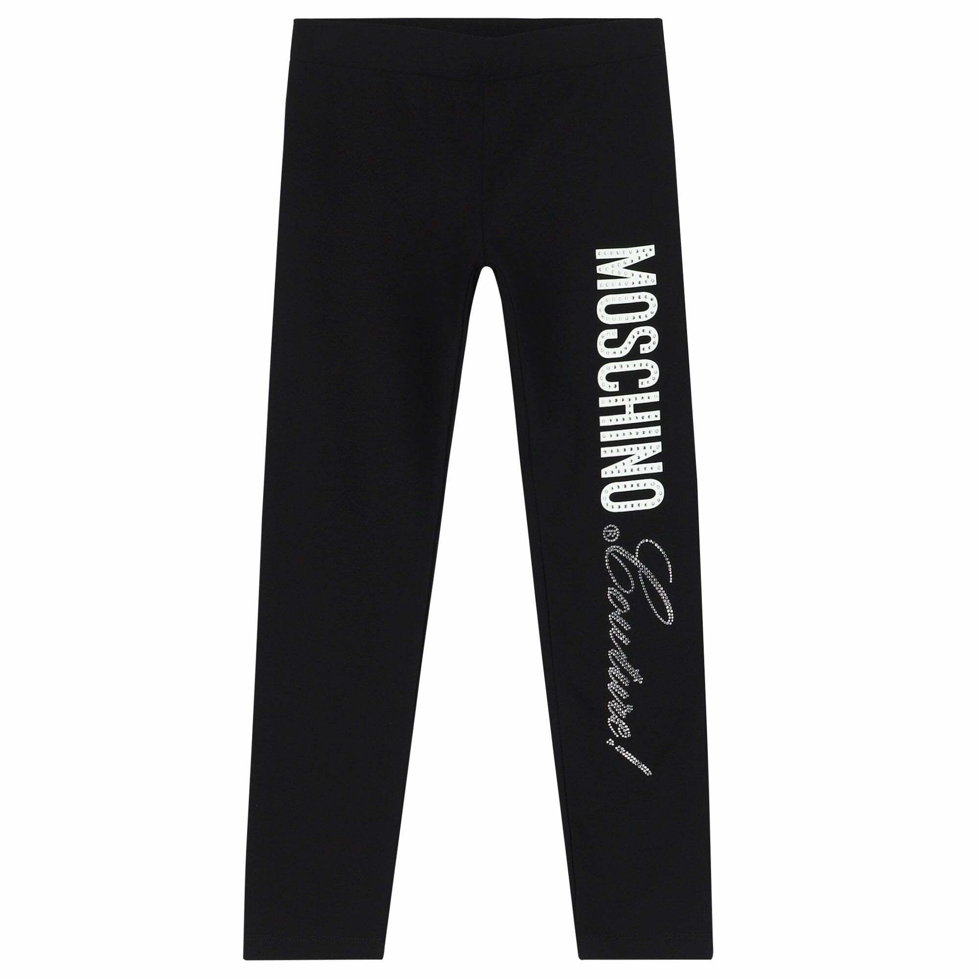 Moschino Girls Black Logo Leggings Junior Couture UAE