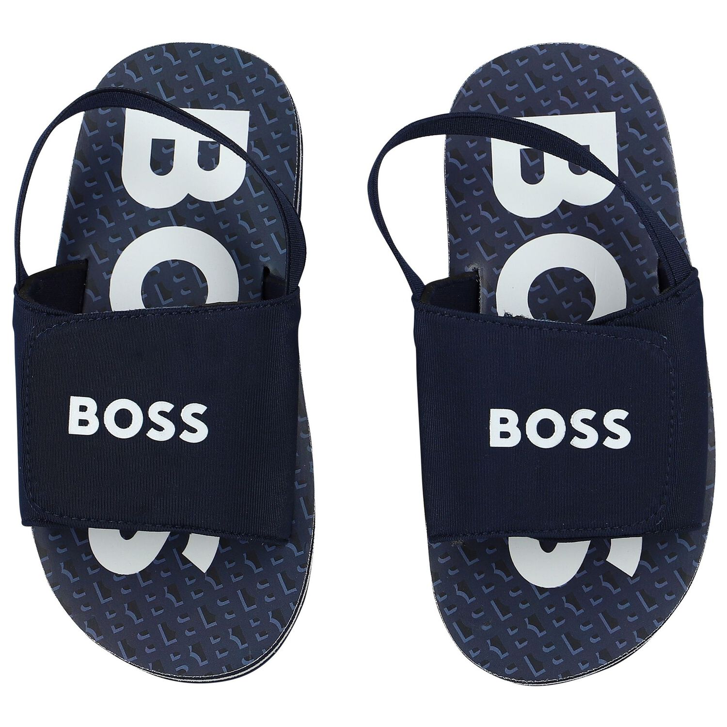 Boys Navy Blue Velcro Sandals, 2, hi-res image number null