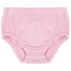 طقم فستان بنات بالشعار باللون الوردي, 1, hi-res