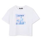 Girls White Logo T-Shirt, 1, hi-res