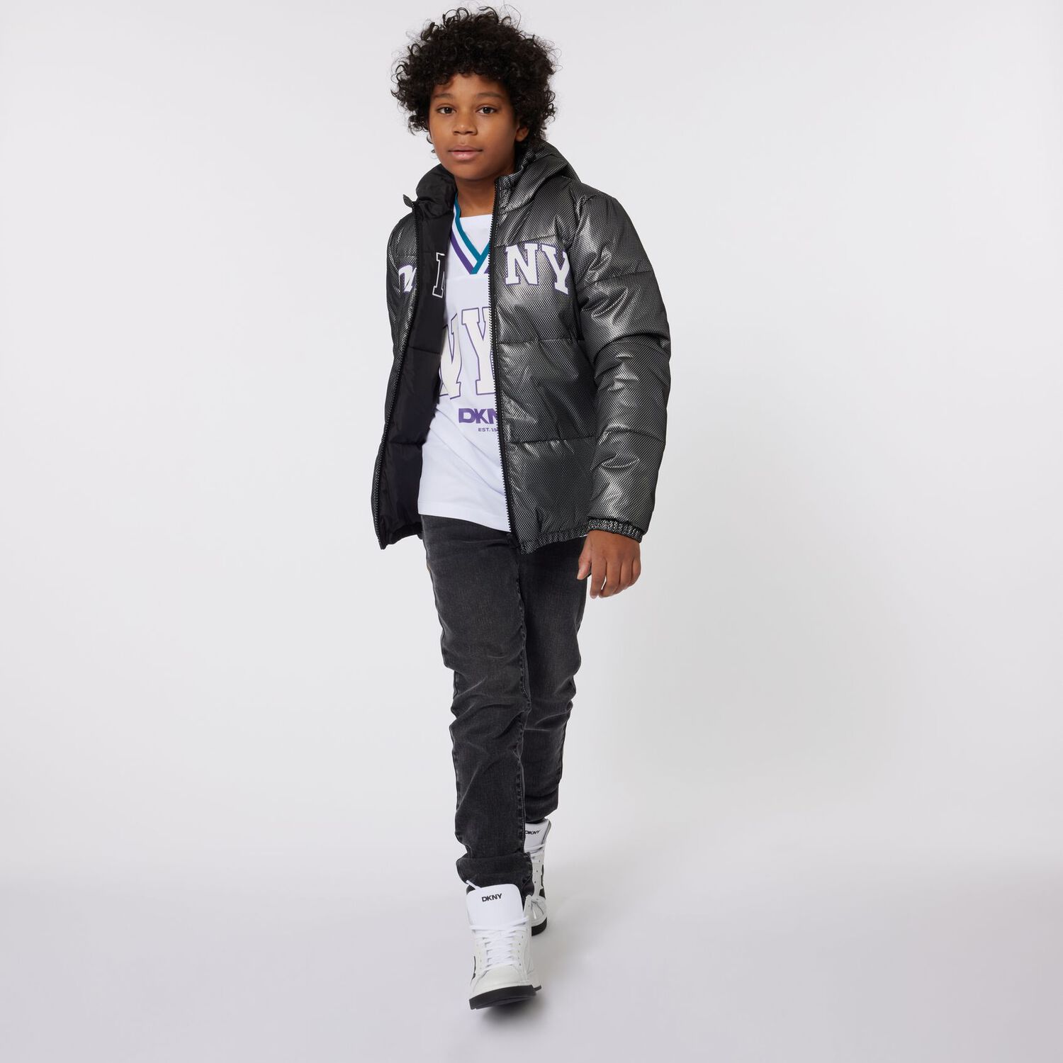 جاكيت مبطن ذو وجهين بالشعار باللون الأسود , 1, hi-res image number null