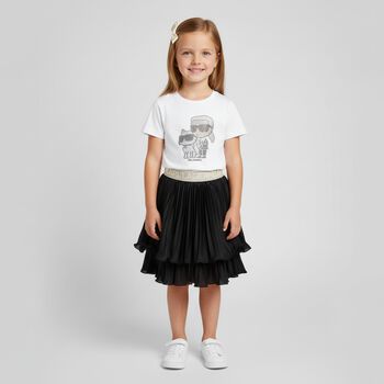 Girls White Logo T-Shirt