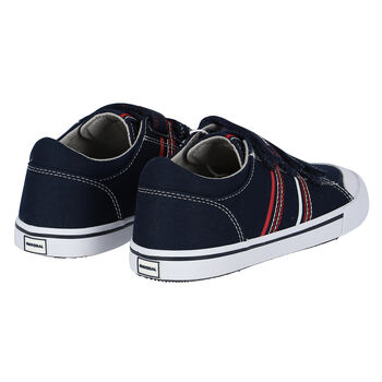 Boys Navy Logo Trainers