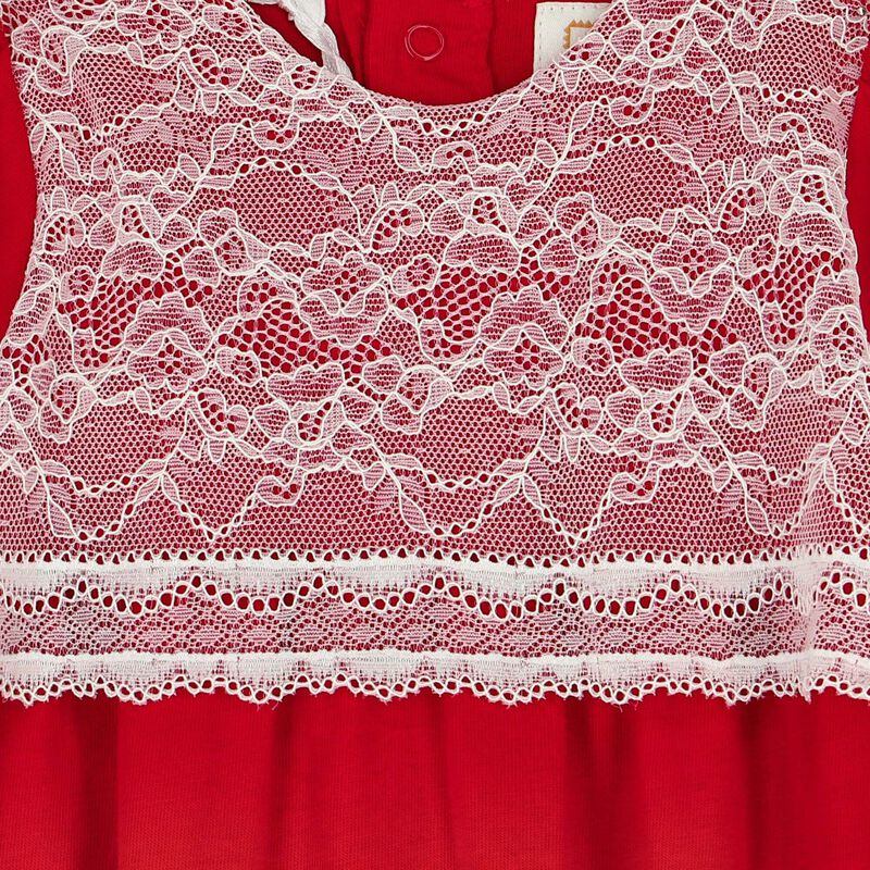 Baby Girls Red & White Babygrow, 1, hi-res image number null