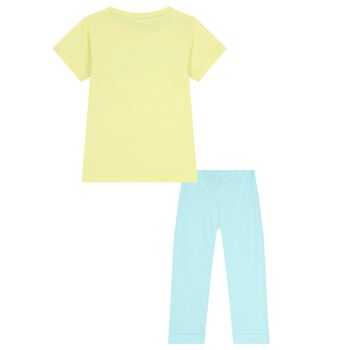 Girls Yellow & Blue Disney Princess Pyjamas