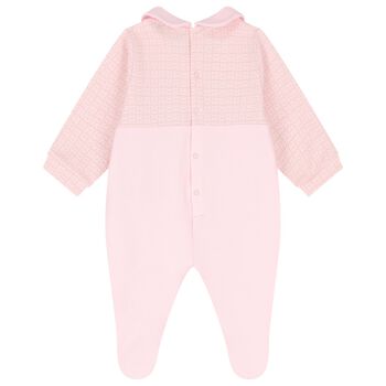 Baby Girls Pink & Gold Logo Babygrow
