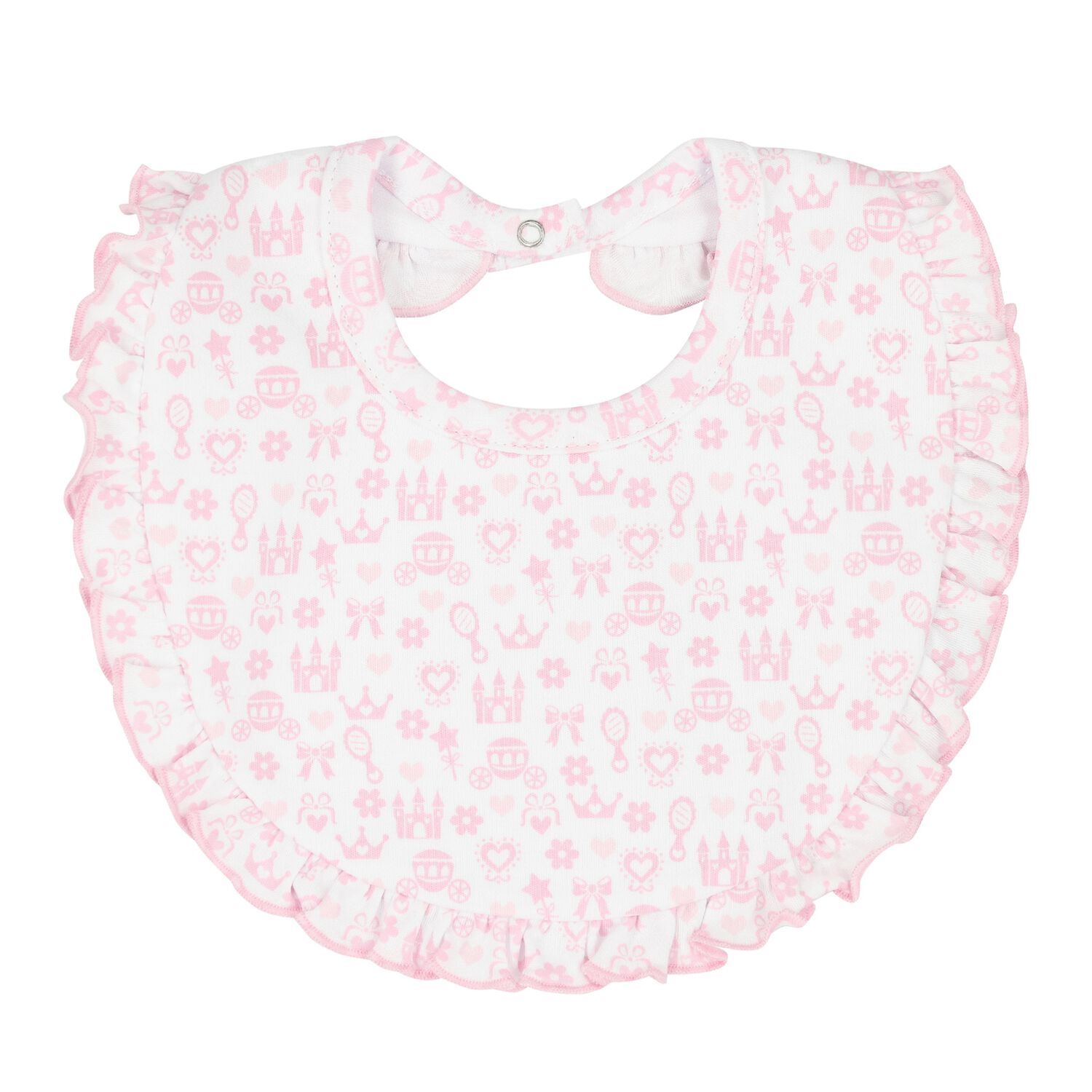 Baby Girls White & Pink Royal Bib, 1, hi-res image number null