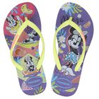 Girls Purple Disney Logo Flip Flops, 1, hi-res