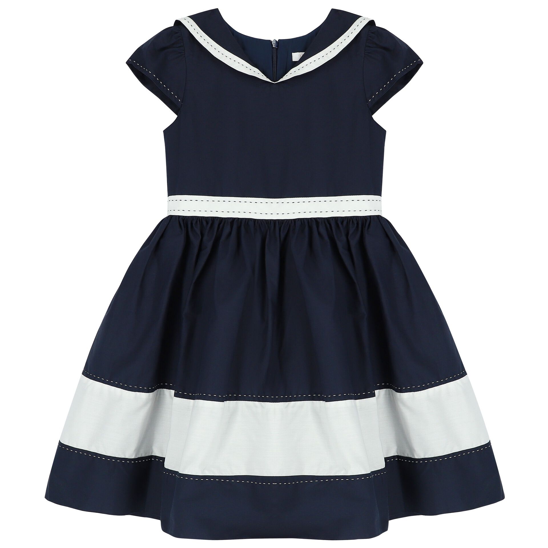 Navy and hot sale white dress
