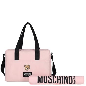 شنطة مواليد بطبعة تيدى باللون الوردى للأطفال