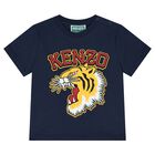 Younger Boys Navy T-Shirt, 1, hi-res