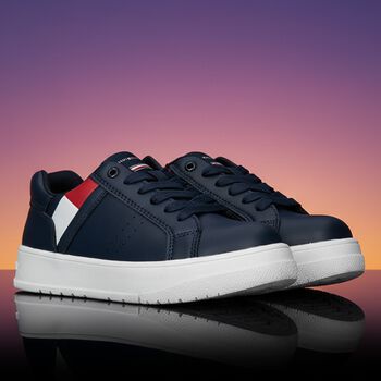 Boys Navy Blue Logo Trainers