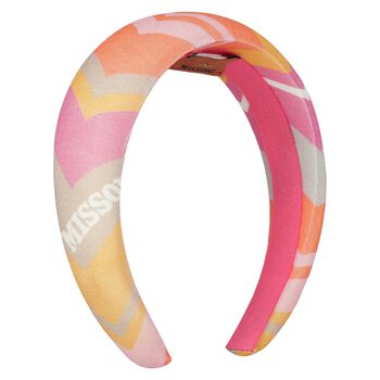 Missoni Girls Zigzag Knit Headband in Pink