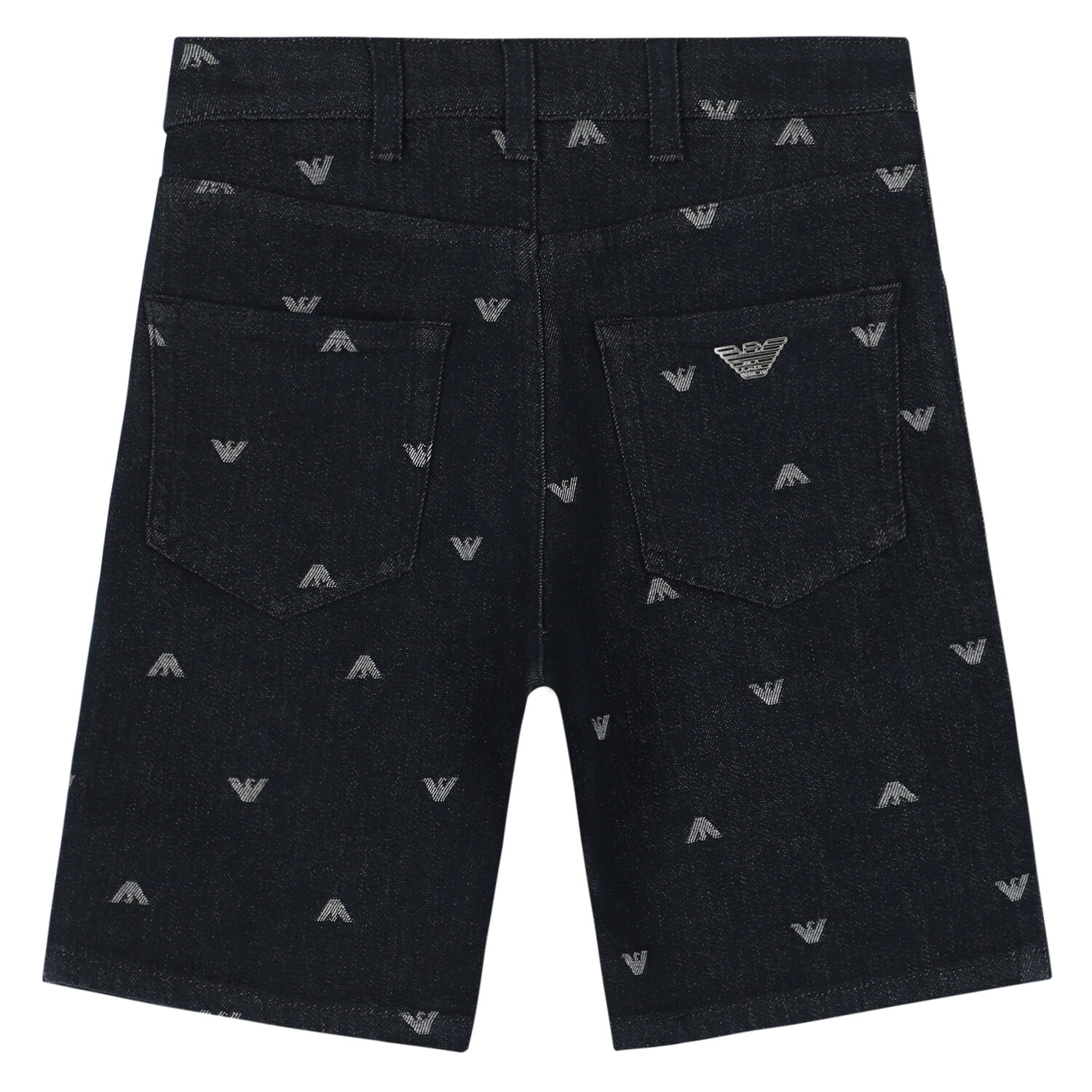 Boys Blue Logo Denim Shorts, 1, hi-res