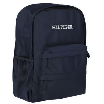 Boys Navy Blue Logo Backpack