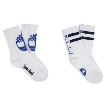 Boys White Logo Socks ( 2-Pack )