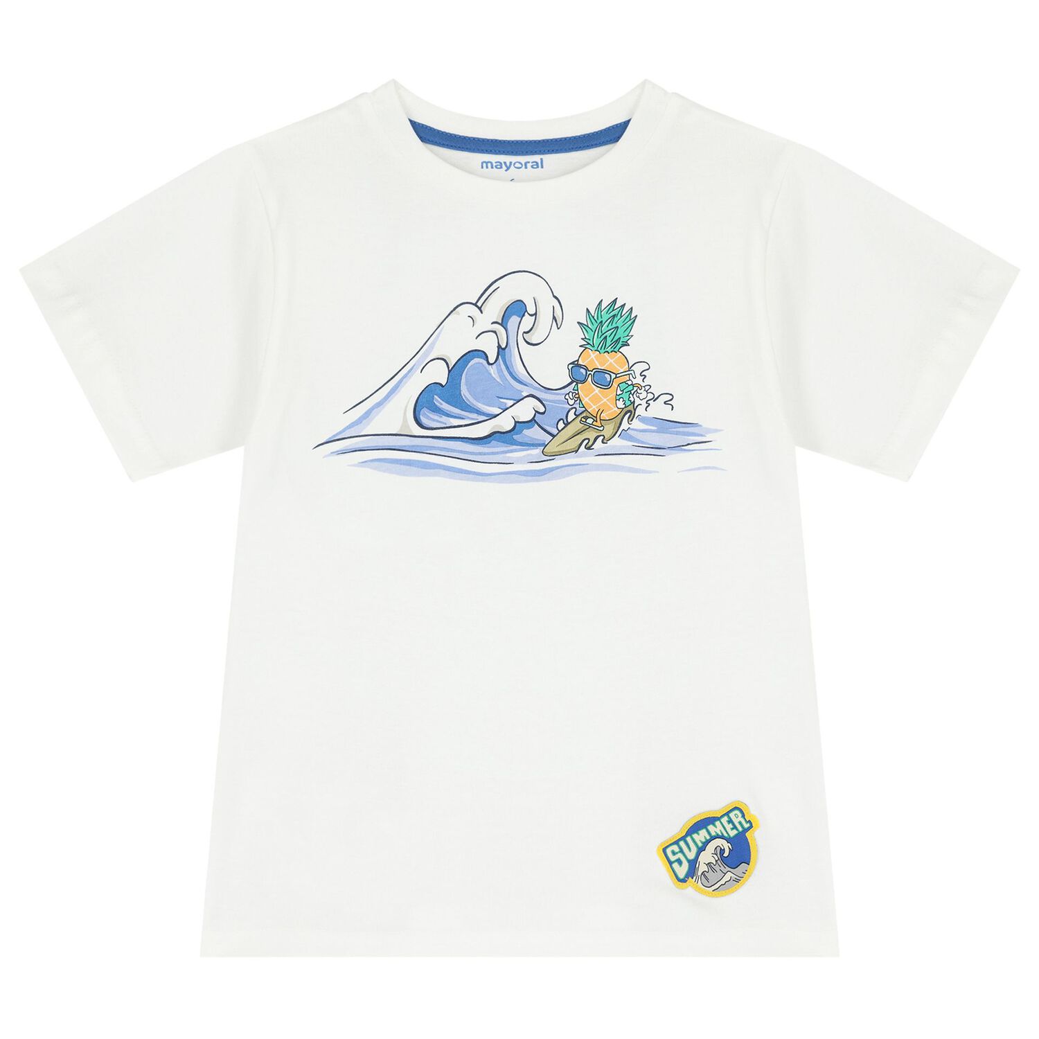 طقم أولاد شورت بطبعة باللون الأبيض والأزرق, 3, hi-res