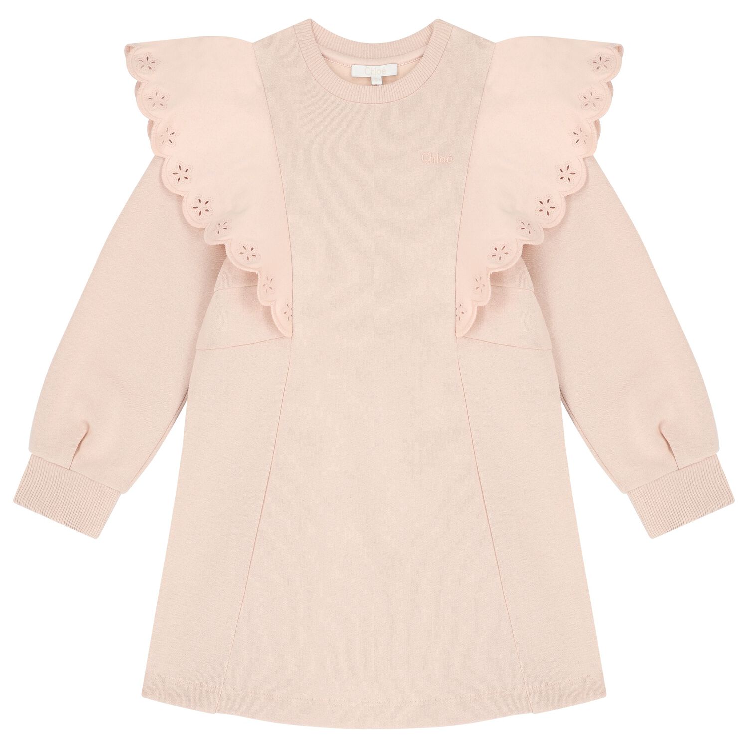 فستان بنات بالشعار باللون الزهري, 1, hi-res image number null