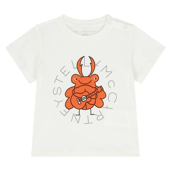 Younger Boys White Bug & Logo T-Shirt