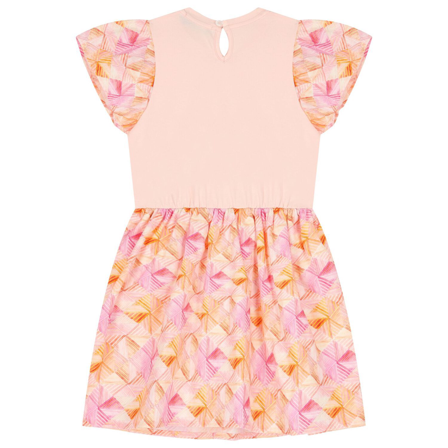 فستان بنات  بطبعة حقيبة باللون الوردي, 1, hi-res