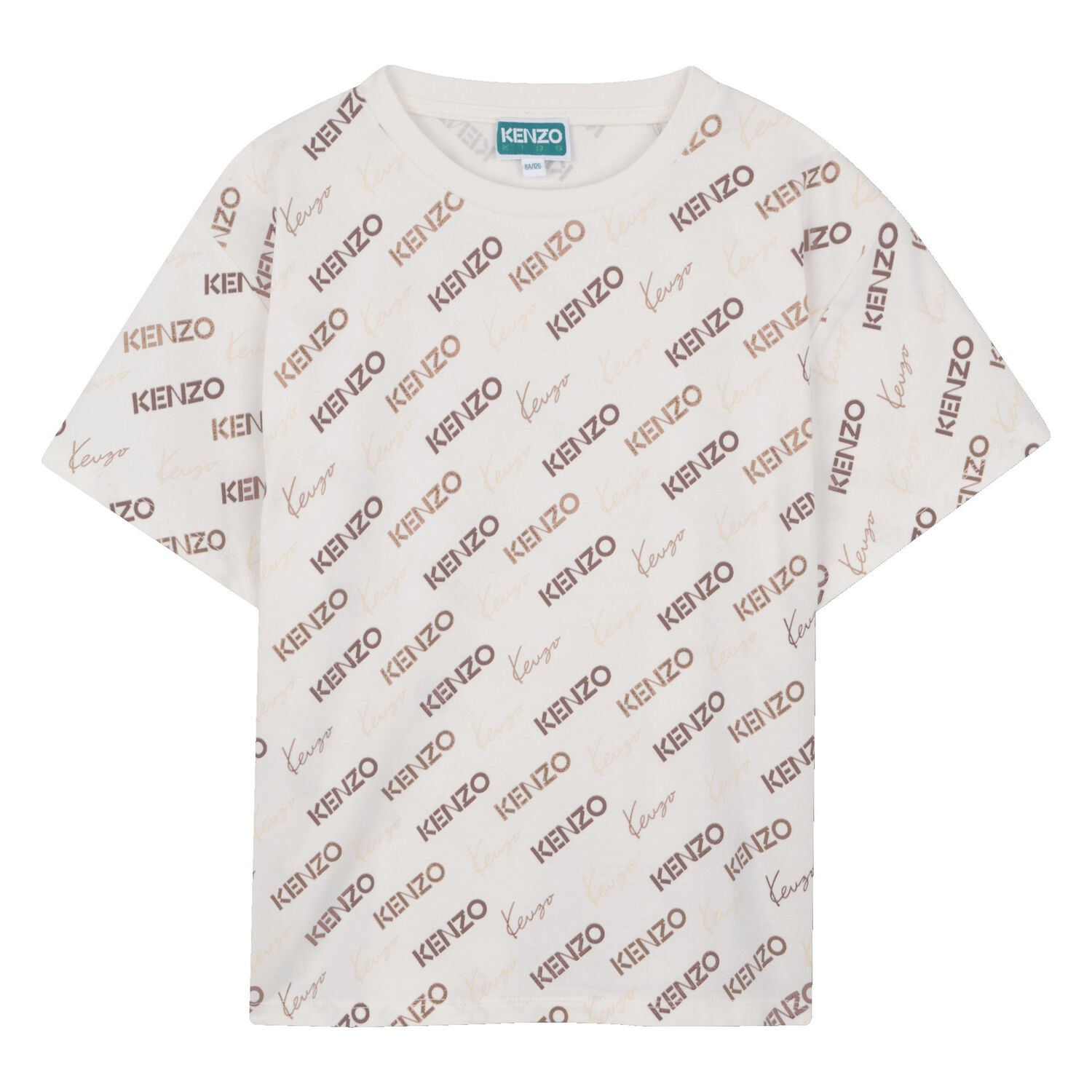 Ivory & Beige Logo T-Shirt, 1, hi-res
