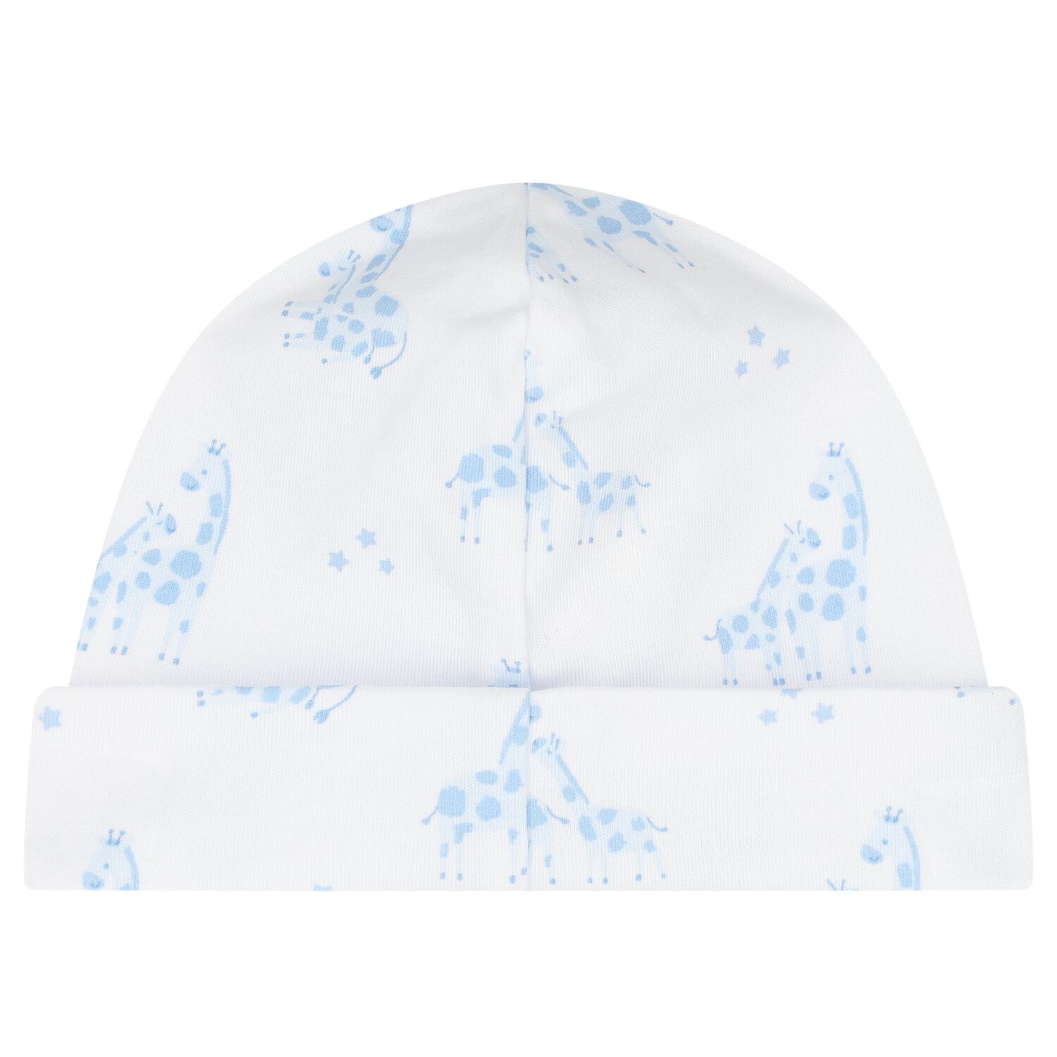 Baby Boys White & Blue Giraffe Hat, 1, hi-res image number null