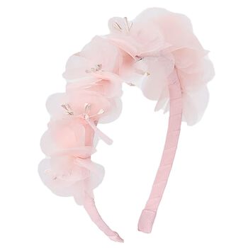 Girls Pink Flower Headband