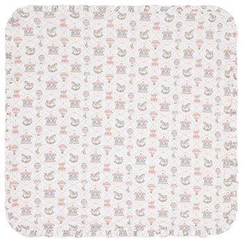 Baby Girls Pink & White Carousel & Hot Air Balloon Blanket