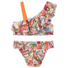 بكينى للبنات باللون الاخضر والوردى الاستوائى, 1, hi-res