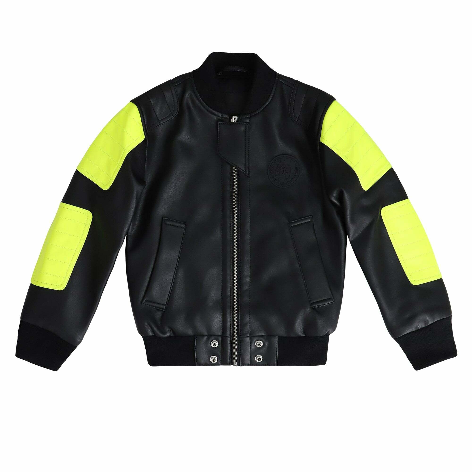 Yellow leather jacket kids outlet