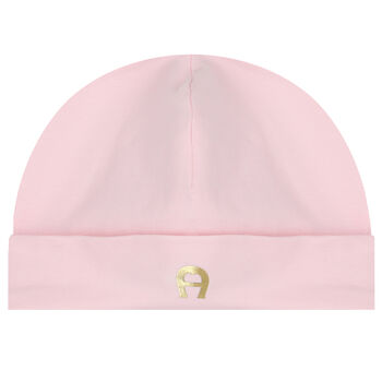 قبعة بالشعار باللون الوردي والذهبي 