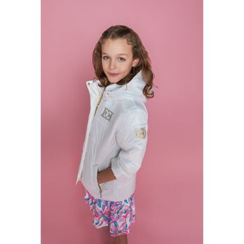 Girls White Logo Dress