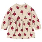 Younger Girls Beige Mushroom Dress, 2, hi-res