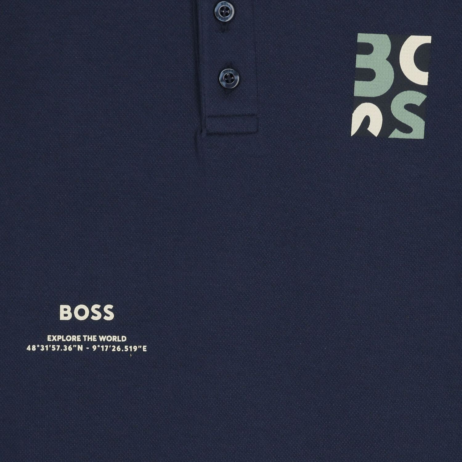Boys Navy Blue Logo Polo Shirt, 1, hi-res