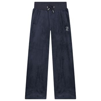 Girls Navy Blue Crystal Embellished Diamant&eacute; Logo Trousers
