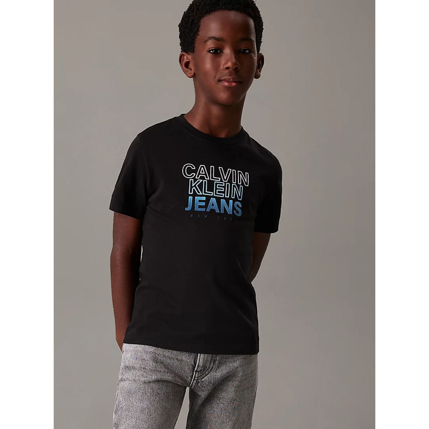 Boys Black Logo T-Shirt, 1, hi-res image number null