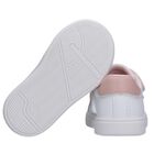 Girls White & Pink Logo Trainers, 1, hi-res