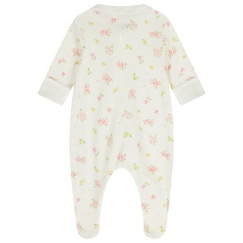 Baby Girls Ivory Floral Babygrow