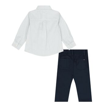 Baby Boys Blue Logo Trousers Set
