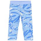 Girls Blue Abstract Leggings, 1, hi-res