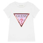Girls White Logo Sequin T-Shirt, 3, hi-res