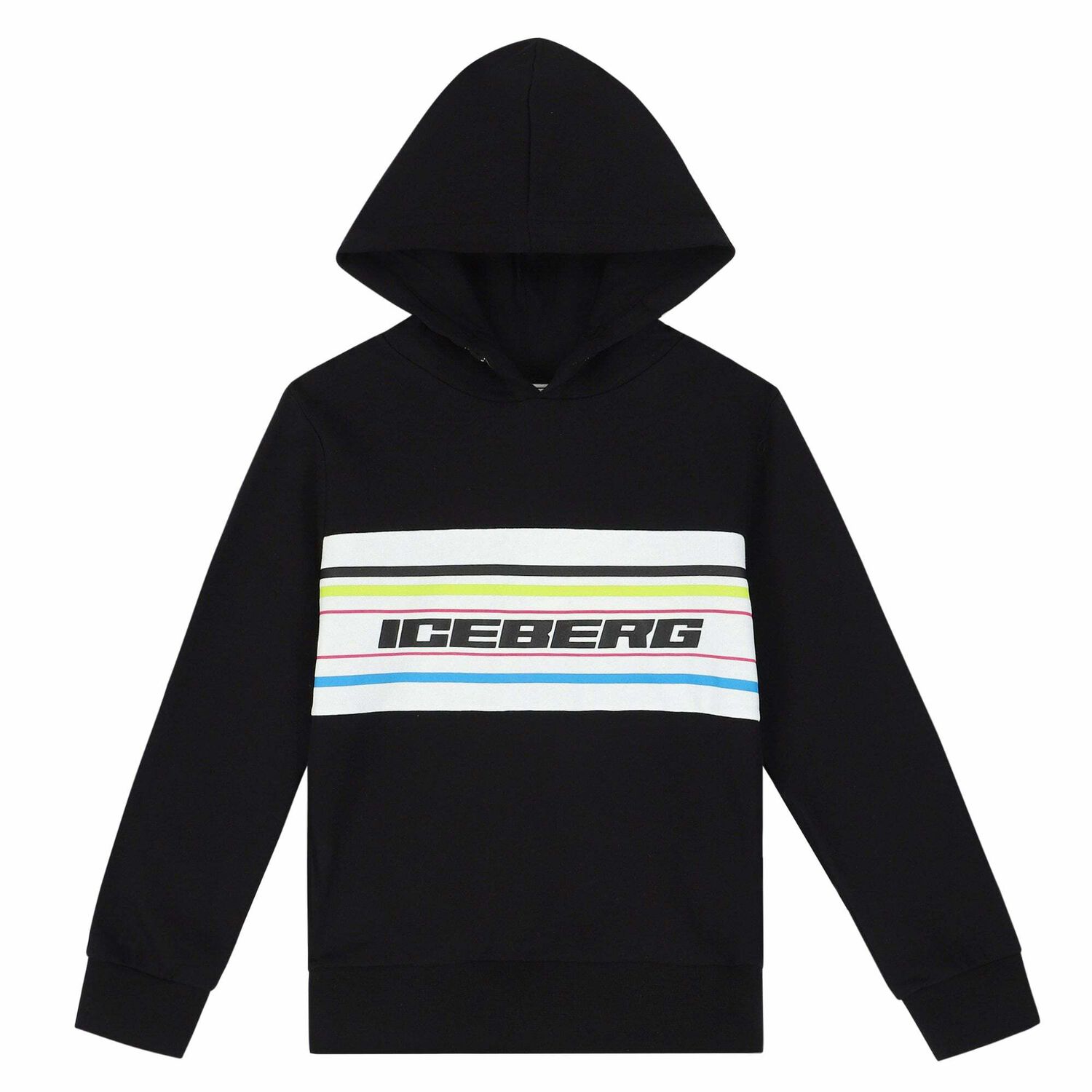 Boys Black & White Logo Hooded Top, 2, hi-res image number null