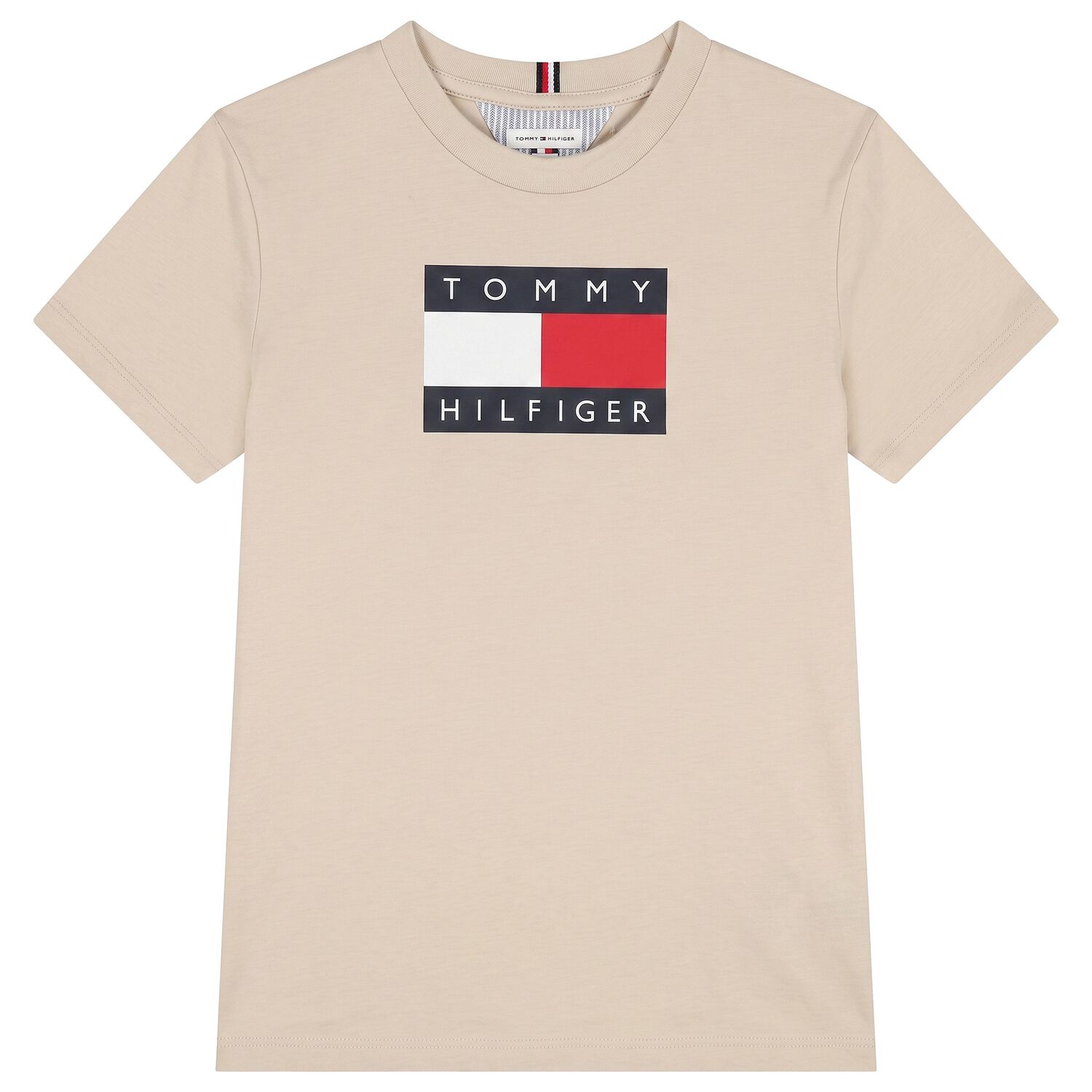 Boys Beige Logo T-Shirt, 4, hi-res