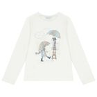 Girls Ivory Long Sleeve Top, 2, hi-res