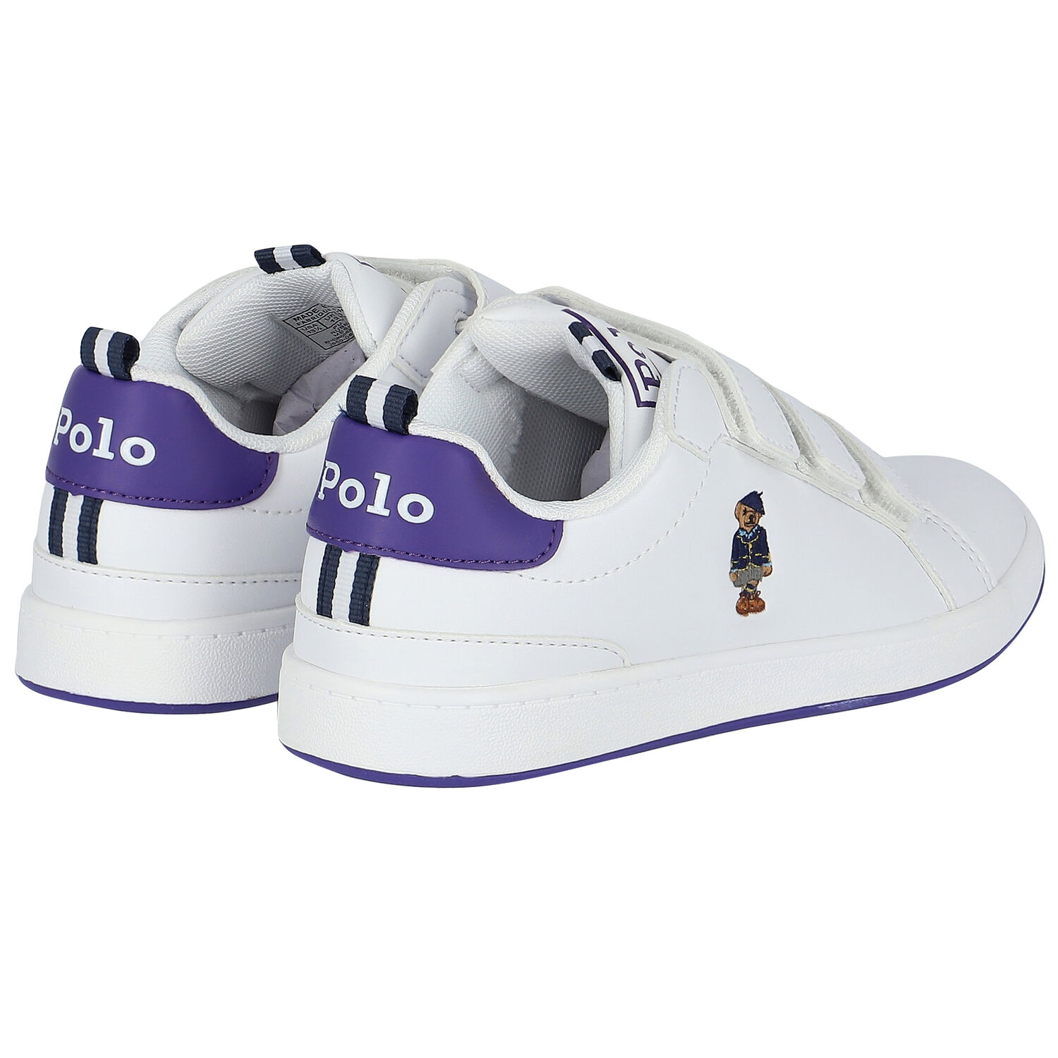 Girls White Logo Trainers, 1, hi-res