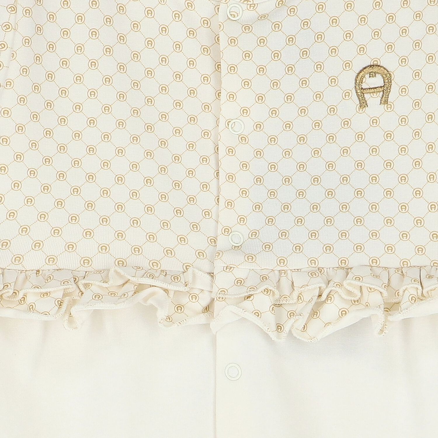 Baby Girls Ivory Logo Babygrow, 1, hi-res