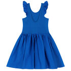 Girls Blue Ruffled Dress, 3, hi-res