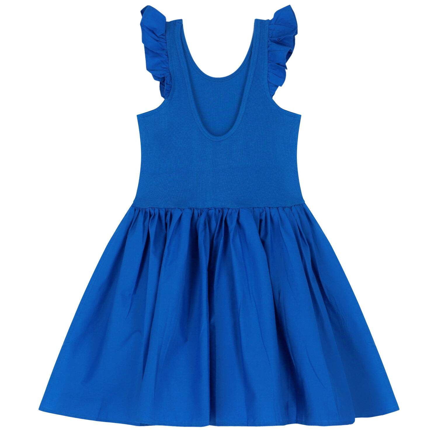 Girls Blue Ruffled Dress, 3, hi-res image number null