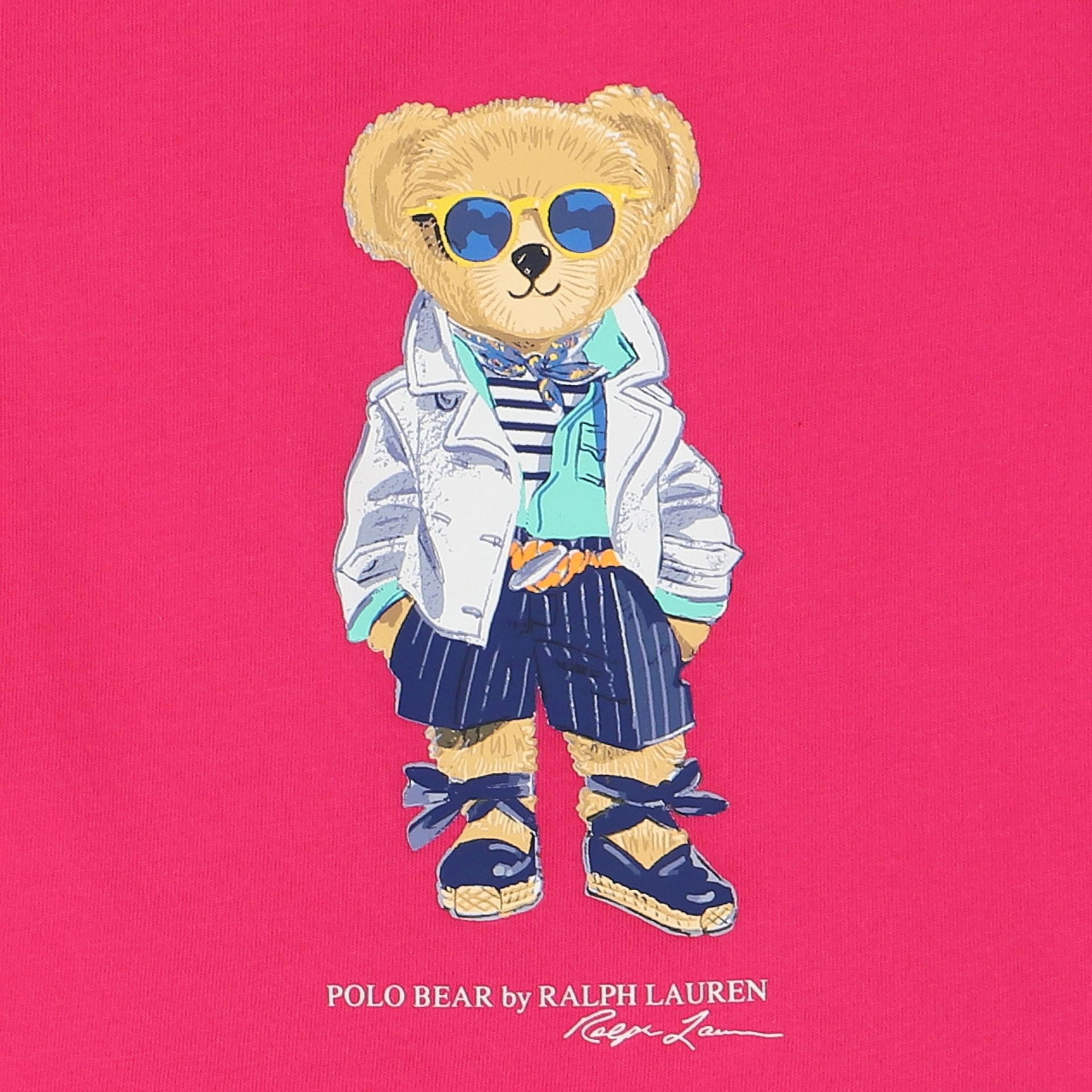 Ralph Lauren Baby Girls Pink Polo Bear T Shirt Junior Couture UAE