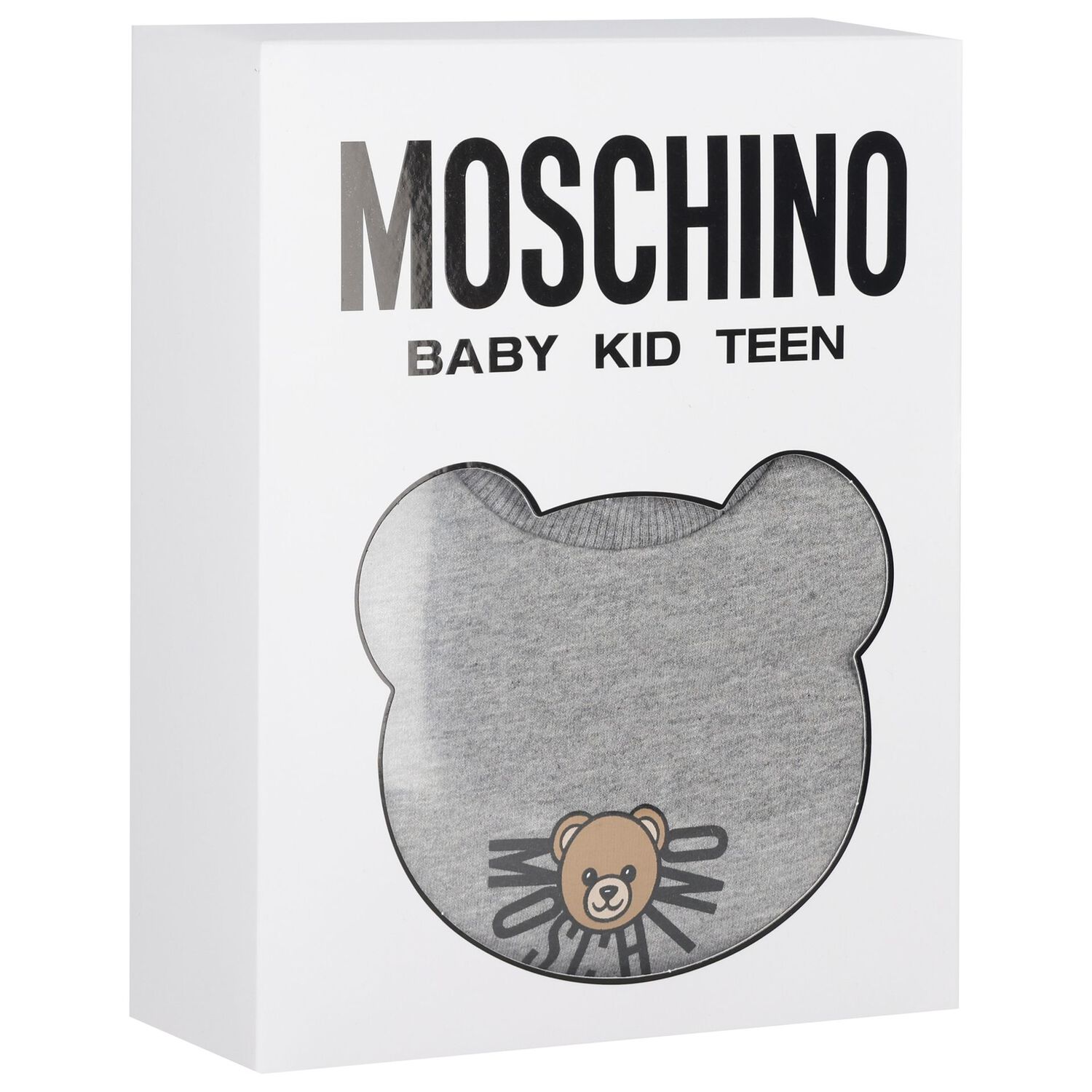 Grey Teddy Bear Logo Babygrow, 6, hi-res